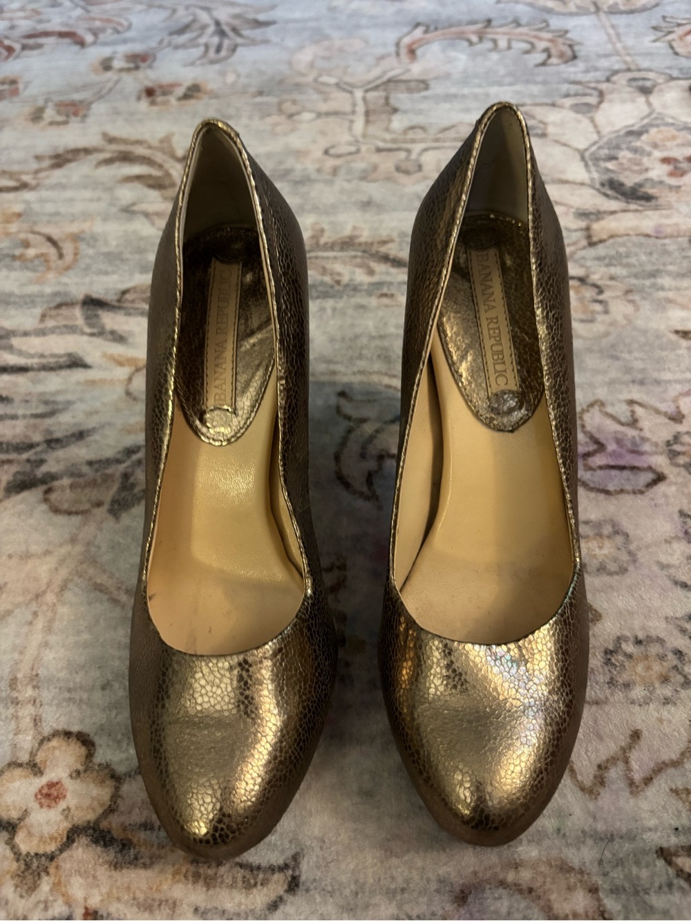 Banana Republic Metallic Bronze Rounded-Toe Pumps